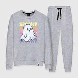 Костюм хлопковый женский Cute little spooky ghost, цвет: меланж