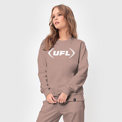 Костюм хлопковый женский Ufl logo, цвет: пыльно-розовый — фото 2