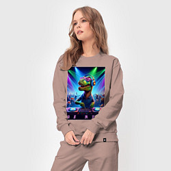 Костюм хлопковый женский DJ Rex - neon glow fantasy, цвет: пыльно-розовый — фото 2