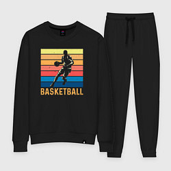 Костюм хлопковый женский Basketball lettering, цвет: черный