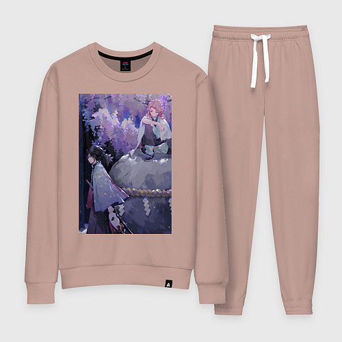 Женский костюм Клинок рассекающий демонов Гию Томиока / Пыльно-розовый – фото 1