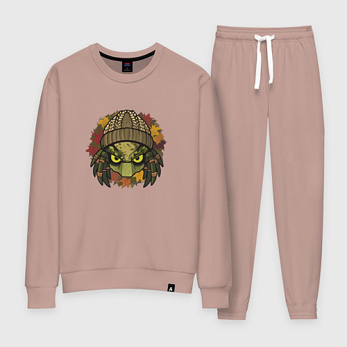 Женский костюм Хищник в вязаной шапке / Пыльно-розовый – фото 1