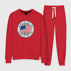 Костюм хлопковый женский Made in the USA, цвет: красный