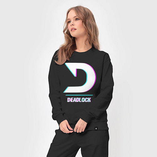 Женский костюм Deadlock в стиле glitch и баги графики / Черный – фото 3