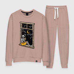 Костюм хлопковый женский Ночной мечтатель, цвет: пыльно-розовый