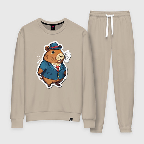 Женский костюм Капибара деловая / Миндальный – фото 1