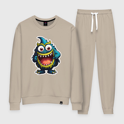 Женский костюм Веселый зубастый монстрик / Миндальный – фото 1