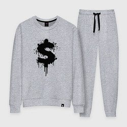 Костюм хлопковый женский Доллар - знак, цвет: меланж