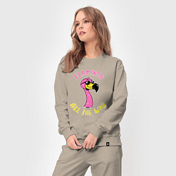 Костюм хлопковый женский Flamingo all the way, цвет: миндальный — фото 2