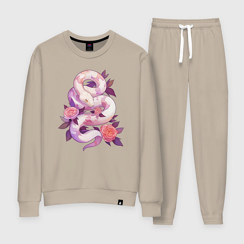 Женский костюм Классная змея в розах / Миндальный – фото 1