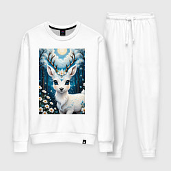 Костюм хлопковый женский Сказочный олененок, цвет: белый