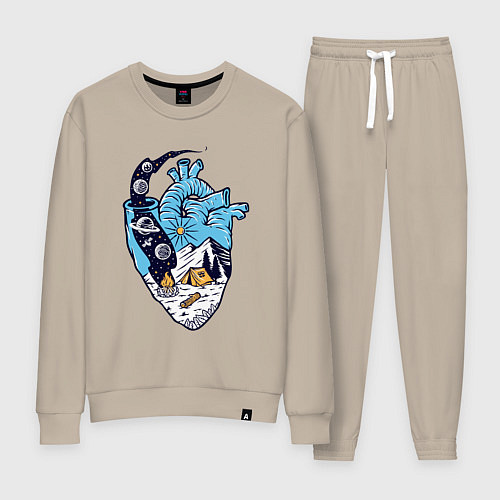 Женский костюм Космический кемпинг в сердце / Миндальный – фото 1