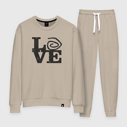 Костюм хлопковый женский Love true detective, цвет: миндальный