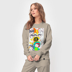 Костюм хлопковый женский Exo в костюмах животных, цвет: миндальный — фото 2