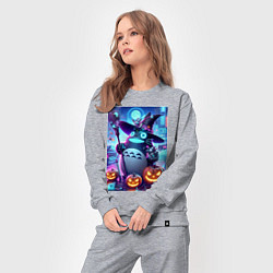 Костюм хлопковый женский Тоторо с метлой - хэллоуин, цвет: меланж — фото 2