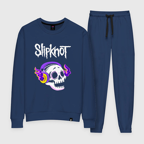Женский костюм Slipknot - неоновый череп / Тёмно-синий – фото 1