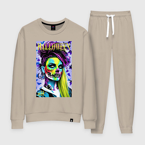 Женский костюм Halloween zombie - magazin cover / Миндальный – фото 1