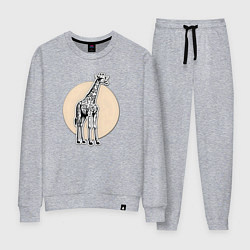 Костюм хлопковый женский Круг жираф, цвет: меланж