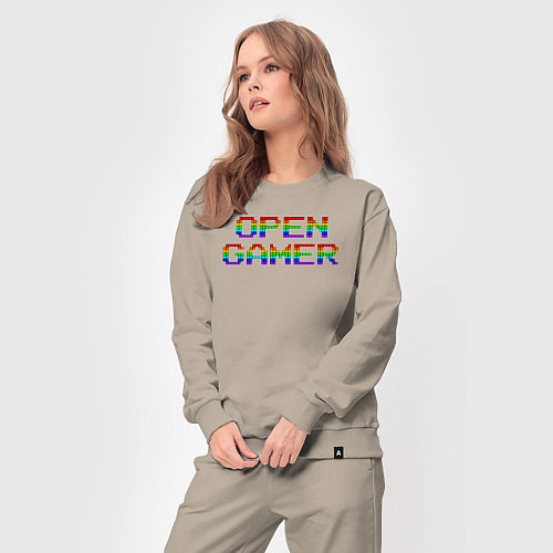 Женский костюм Open gamer logo / Миндальный – фото 3