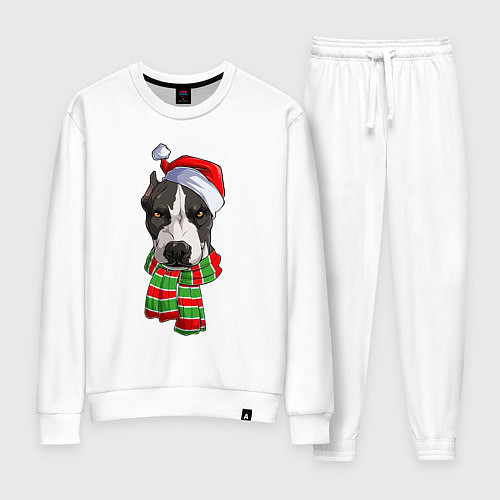 Женский костюм Новогодний питбуль / Белый – фото 1
