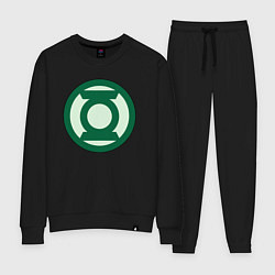 Костюм хлопковый женский Green lantern logo, цвет: черный