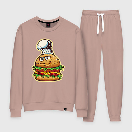 Женский костюм Шеф бургер / Пыльно-розовый – фото 1