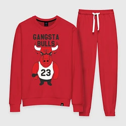 Костюм хлопковый женский Gangsta Bulls 23, цвет: красный