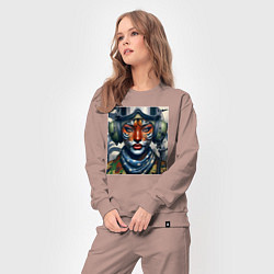 Костюм хлопковый женский Tigress girl military pilot, цвет: пыльно-розовый — фото 2