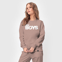 Костюм хлопковый женский The boys logo, цвет: пыльно-розовый — фото 2