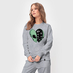 Костюм хлопковый женский Space alien, цвет: меланж — фото 2