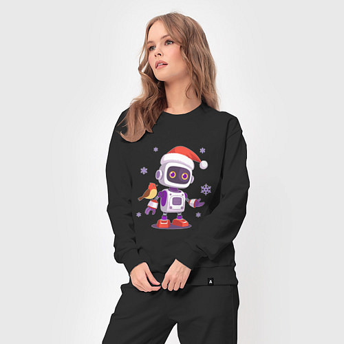 Женский костюм Робот и снежинки / Черный – фото 3