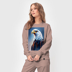 Костюм хлопковый женский Грациозный орел, цвет: пыльно-розовый — фото 2