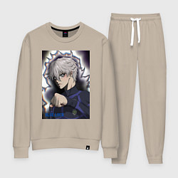 Костюм хлопковый женский Сейширо Наги - Синяя тюрьма: Блю Лок, цвет: миндальный