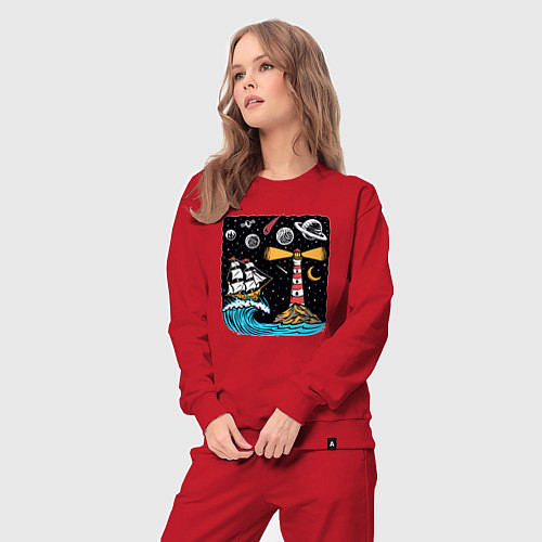 Женский костюм Маяк и парусник / Красный – фото 3