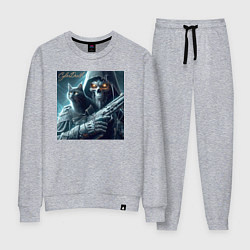 Костюм хлопковый женский Cyber death - ai art fantasy, цвет: меланж