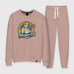 Костюм хлопковый женский Oktoberfest, цвет: пыльно-розовый