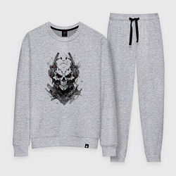 Костюм хлопковый женский Кибернетический череп, цвет: меланж