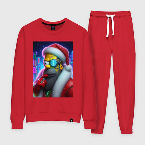 Женский костюм Simpson Claus - cyberpunk / Красный – фото 1