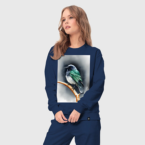 Женский костюм Птичка на ветке / Тёмно-синий – фото 3