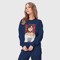 Костюм хлопковый женский Дандадан: Момо, цвет: тёмно-синий — фото 2