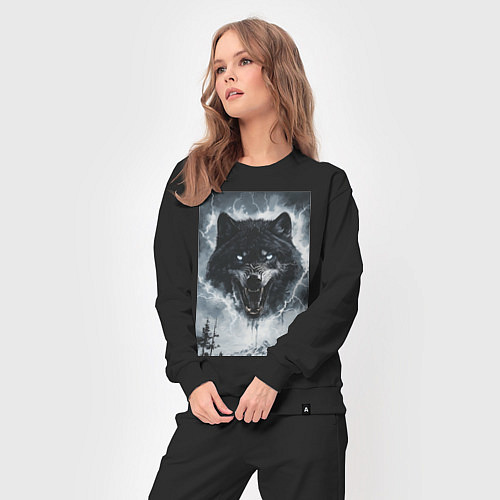 Женский костюм Волк с оскаленной пастью / Черный – фото 3