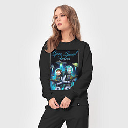 Костюм хлопковый женский Rick and Morty - space special forces, цвет: черный — фото 2