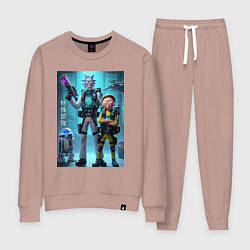 Костюм хлопковый женский Rick and Morty - cyber special forces, цвет: пыльно-розовый