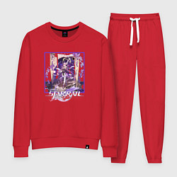 Костюм хлопковый женский Фу Сюань, цвет: красный