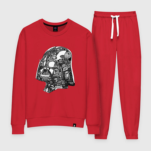 Женский костюм Dark side карандаш / Красный – фото 1