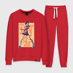 Костюм хлопковый женский Momo Ayase, цвет: красный