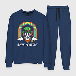 Костюм хлопковый женский Happy St Patricks day - skull, цвет: тёмно-синий