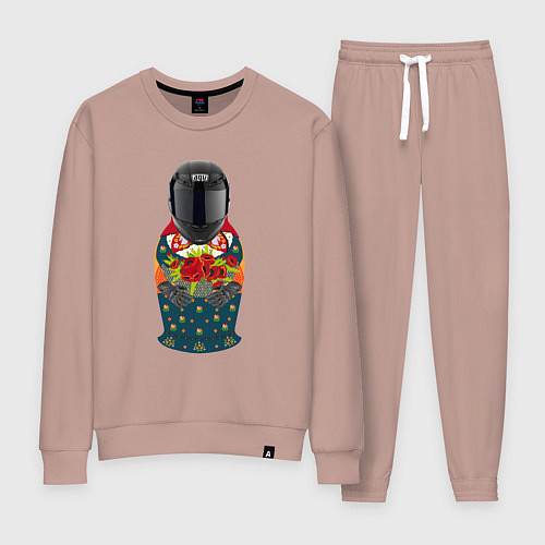 Женский костюм Матрёшка мотоциклист / Пыльно-розовый – фото 1