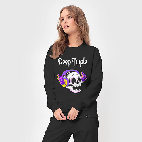 Женский костюм Deep Purple - неоновый череп / Черный – фото 3