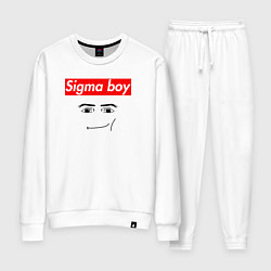 Женский костюм Sigma boy roblox face - gaming meme collab